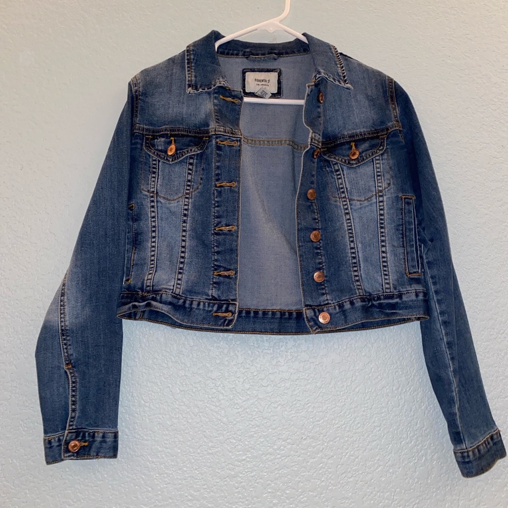 Forever 21 Cropped Jean Jacket